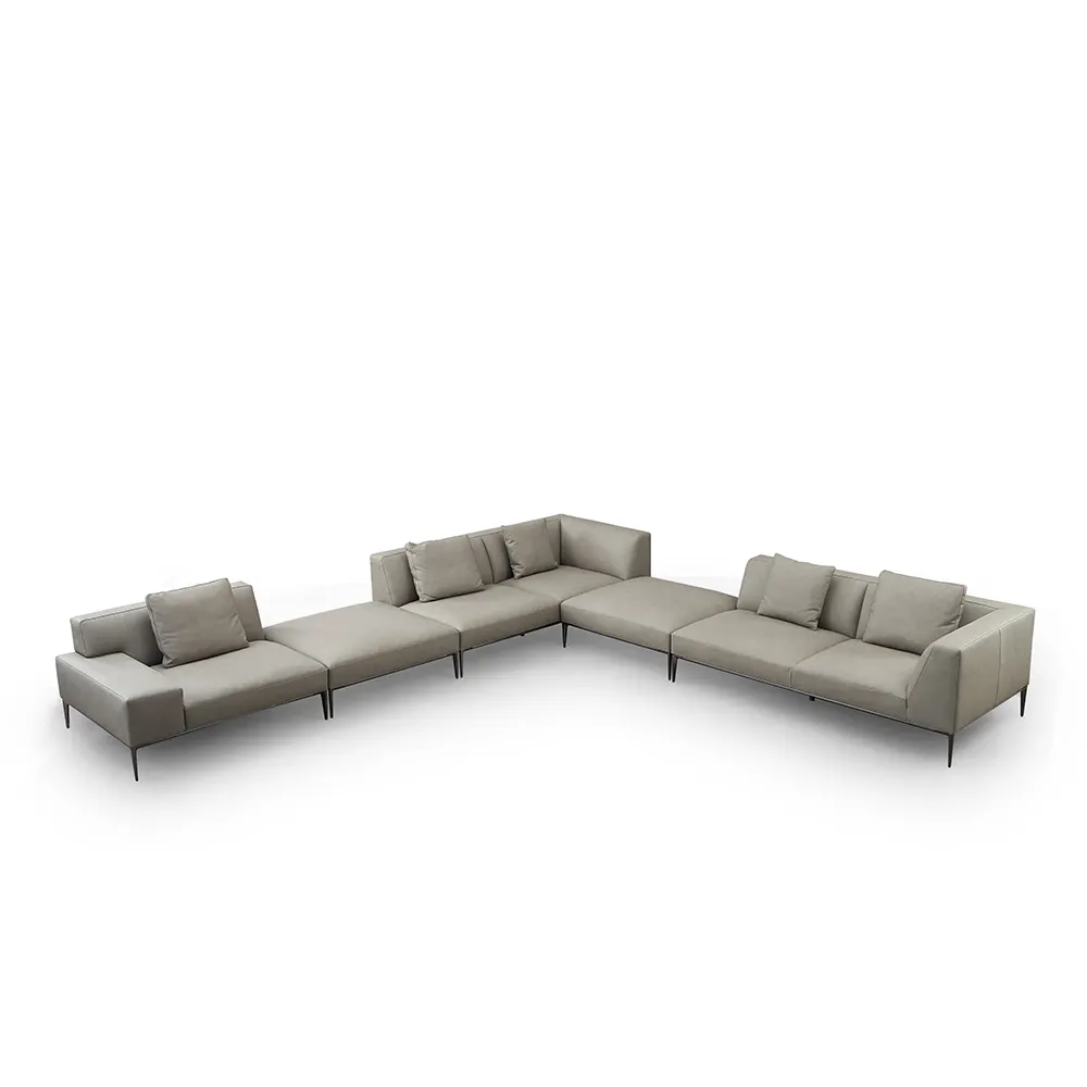 Vv Casa Italiaanse Stijl Woonkamer Lederen Grote Sectionele Luxe Moderne Bankstel Chaise Lounge Flexibele Modulaire Sofa Set