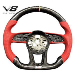 Volant sport racing en fibre de carbone véritable, accessoires auto modifiés pour A3 S3 <span class=keywords><strong>RS3</strong></span> 8V 8Y, style racing, V8carbon. - Product Image 4