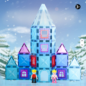 Nuevo Set de Viaje de Bloques Magnéticos STEM, Bloques de Construcción de Plástico Coloridos, Ladrillos Montessori Educativos Ecológicos, Castillo de Ensueño - Product Image 3
