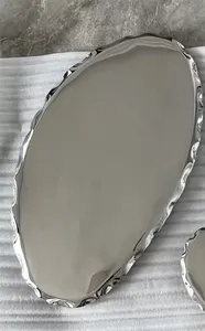 Camera da letto decorazione della casa in metallo artigianato arte moderna in acciaio inox intaglio in pietra specchio decorazione parete