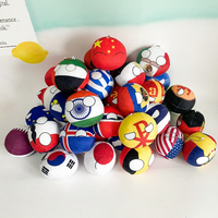 Porte-clés en peluche Country Balls de 10 cm, petit pendentif en peluche pour Countryball URSS, États-Unis, France, Russie, Royaume-Uni, Japon, Allemagne, Italie, Corée – Cadeaux
