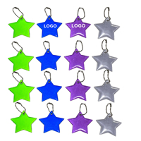 Porte-clés étoile réfléchissant en PVC avec pendentif lumineux pour la sécurité cycliste et les cadeaux promotionnels