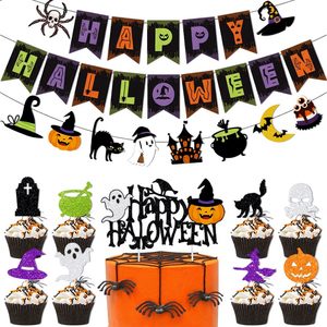 हेलोलीन सजावट कद्दू पुल झंडे की सजावट प्रेतवाधित घर सजावट पुल झंडे - Product Image 3