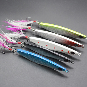 Señuelo de pesca con plumas de 40g y 8cm con anzuelo triple para la pesca de macarela, cebo duro, aparejos de pesca - Product Image 2