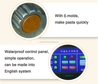 110V/220V 6 moules vis pâtes extrudeuse faisant la Machine Macaroni Spaghetti processus Machine pour Ravioli italien nouilles Chifferi