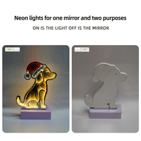 Mignon Chien Forme 3D Infinity Miroir Néon LED Veilleuse PVC Table Enseigne Au Néon Lumières Pour La Décoration Intérieure