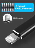 Câble de charge certifié MFI C94 original PD 30W, câble de charge certifié MFI USB C vers L, tressé, conçu pour iPhone/iPad