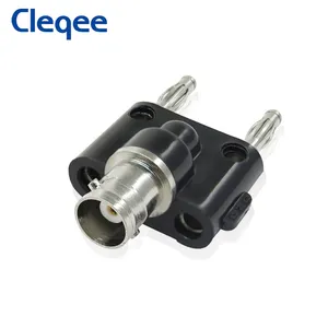 Cleqee P7006 Adapter BNC Female Jack to Two Dual 4mm Banana Binding Male Connector