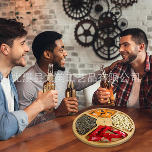 Plato de madera para frutas para la mesa de centro de la sala de estar, ideal para exhibir frutas secas y aperitivos, plato festivo para dulces. - Product Image 2