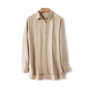 <span class=keywords><strong>Chemise</strong></span> à manches longues à revers de couleur unie pour femmes <span class=keywords><strong>Chemise</strong></span> en modal douce et fraîche <span class=keywords><strong>sans</strong></span> <span class=keywords><strong>repassage</strong></span> <span class=keywords><strong>Chemise</strong></span> de protection solaire pour femmes - Product Image 6