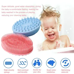 Cepillo de Baño de Silicona, Masajeador Exfoliante Suave para el Cuero Cabelludo, Cepillo Corporal con Cerdas Suaves, Herramienta de Ducha para Limpieza de Bebés - Product Image 3
