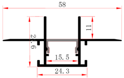 58*25mm peau de gypse <span class=keywords><strong>Led</strong></span> bande <span class=keywords><strong>profil</strong></span>é en aluminium lumière <span class=keywords><strong>ALU</strong></span> plâtre encastré cloison sèche canal en aluminium <span class=keywords><strong>Led</strong></span> <span class=keywords><strong>profil</strong></span>é en aluminium - Product Image 4