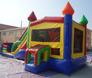 Château gonflable commercial en PVC de qualité supérieure, combo toboggan et aire de saut, taille personnalisable, installation facile pour les locations de fêtes d'enfants - Product Image 6