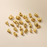 Petit petit pendentif Initial de 8mm creux Mini lettre 3D accessoire perle breloque pour collier à faire soi-même Bracelet fabrication de bijoux