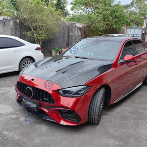 BENSNEES Reemplazo delantero Negro Estilo <span class=keywords><strong>GT</strong></span> Capó de fibra de carbono para mercedes-benz Clase C W206 Capó de carbono - Product Image 6
