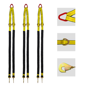 Nhiệm vụ nặng nề trục v-bridle kéo dây đeo 2 "x 4" x 6 "dây đeo Snap Hooks D Vòng <span class=keywords><strong>Polyester</strong></span> 10000lbs phá vỡ sức mạnh cho kéo cứu hộ - Product Image 2