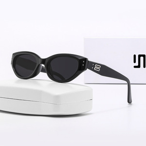 Lunettes de soleil œil de chat pour femmes, monture noire, protection UV400, pour adultes, protection solaire - Product Image 2