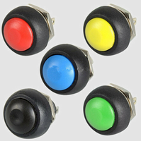 Petit interrupteur rond à boutons poussoir, 2 pièces, 36V, 2a, étanche ip65, panneau de 12mm