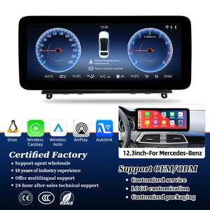 หน้าจอระบบ Linux ขนาด 12.3 นิ้ว รองรับ Car <span class=keywords><strong>Play</strong></span> ความละเอียด 1920*720 พร้อม WiFi และ Bluetooth แบบสัมผัส สำหรับติดตั้งบนคอนโซลหน้ารถเบนซ์ C CLASS W204 ปี 2008 2010 NTG4.5 พร้อมระบบ GPS - Product Image 1