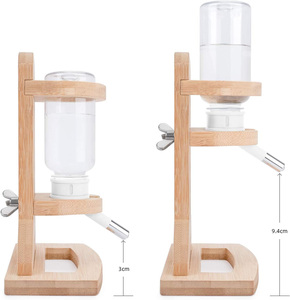 Bottiglia d'Acqua Ecologica in Legno con Supporto per Criceti Nano Siriani Gerbilli Topi Ratti Degu e Piccoli Roditori (Bianco) - Product Image 3