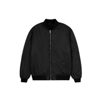 Blouson bomber noir pour homme, coupe classique, couleur unie, fermeture éclair, vêtement décontracté pour l'automne, en polyester avec doublure matelassée