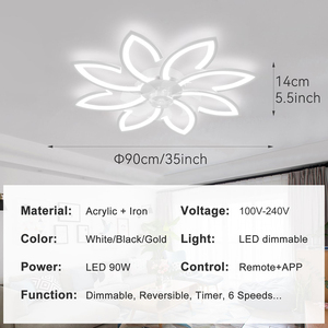 2025 New 35 inch vô hình Bắc Âu đơn giản không cánh Led Trần di động fan với đèn với LED chiếu sáng LED Đèn cổ điển và từ xa - Product Image 6