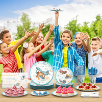Vaisselle de fête sur le thème de l'avion : Assiettes et gobelets en papier pour la fête de bébé, fournitures d'anniversaire pour bébé