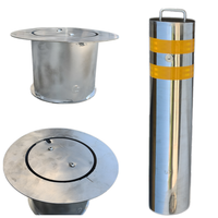 Borne de circulation amovible et verrouillable en acier inoxydable SS304, poteau anti-collision avec bandes réfléchissantes pour la sécurité des accès de stationnement