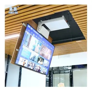 JGST Stock girevole 0-105gradi meccanismo di sollevamento tv da 75 pollici a soffitto regolabile con staffa di montaggio a soffitto per ascensore tv motorizzato a distanza
