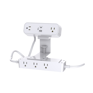 Tira de alimentación de doble propósito de 1875W, enchufe de extensión de cobre, montaje de <span class=keywords><strong>abrazadera</strong></span>, instalación debajo del escritorio, PD65W, enchufes de carga rápida de USB-C - Product Image 6