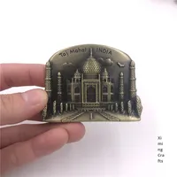 Imán de refrigerador de Metal grabado conmemorativo magnético estéreo nuevo de gama alta para Francia América Inglaterra Italia Malasia Dubai