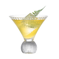 Verre à vin en cristal soufflé à la main, sans plomb, à rayures, style minimaliste vintage, avec emballage coloré pour bar à domicile