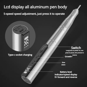 Wireless Rechargeable Portable <b>Nail</b> Sander Uv <b>Nail</b> Gel <b>Nail</b> Remover Polishing Pen <b>Nail</b> Drill Machine 35000 Rpm Professional - Product Image 3