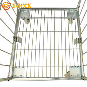 Entrepôt 2 côté pliable pour le stockage sécurisé pliable en acier de fret logistique cage chariots <span class=keywords><strong>à</strong></span> roulettes <span class=keywords><strong>chariot</strong></span> - Product Image 5