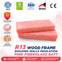Laine de verre rose ignifuge classe A1 pour l'Amérique du Nord, conforme ASTM C665 E84, respectueuse de la peau, UL R13, pour la construction murale