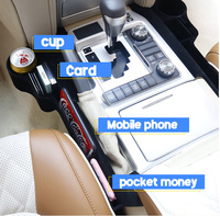 Boîte de rangement intérieure pour voiture Land Cruiser 16-19, en velours écologique, pour console centrale, porte-gobelet, organisateur de vide-espaces de siège