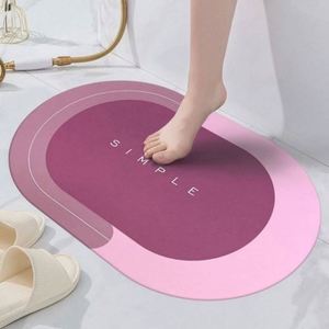Tapis de bain en diatomite écologique, antidérapant, super absorbant, séchage rapide, impression moderne avec logo personnalisé - Product Image 1