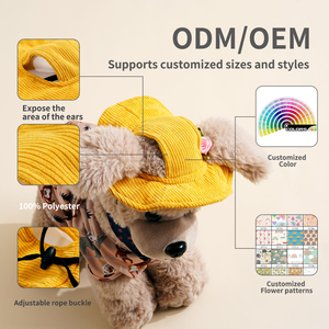 Custom Logo Luxury Solid 100% Cotton Adjustable Comfortable Pet <b>Baseball</b> <b>Cap</b> for Dogs Small Medium All Seasons Hat - Product Image 4