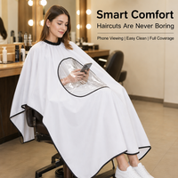 Cape de Salon Professionnelle Imperméable avec Fenêtre de Visualisation Transparente pour la Coupe et la Coloration des Cheveux