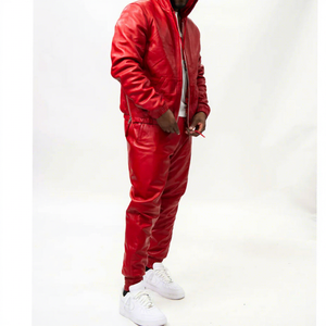 Conjunto Deportivo para Hombre, Color Rojo, Poliéster, con Capucha y Cremallera, Estilo Urbano, para Otoño - Product Image 3
