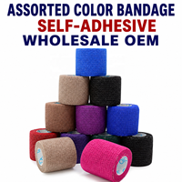 Vendaje Elástico Cohesivo Autoadherente de Látex Libre, No Tejido, Flexible, de Colores, en Rollos Cortos de 5cmx2.25m (estirado) para Páginas