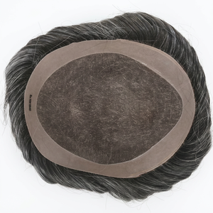 Parrucchino da Uomo di Alta Qualità con <span class=keywords><strong>Base</strong></span> Mono e Centro in PU Trasparente, <span class=keywords><strong>Capelli</strong></span> Indiani Remy, Densità 130%, Lunghezza <span class=keywords><strong>6</strong></span> Pollici - Product Image 3