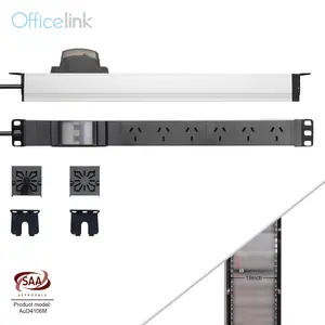 Estante PDU con interruptor de circuito y enchufes de 3 pines