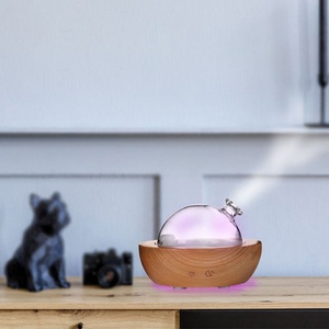 Diffuseur d'huiles essentielles à ultrasons en bois de 180 ml, diffuseur d'arômes, humidificateur, musique, brume froide - Product Image 2
