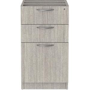 Alera Valencia Series 3-Drawer Full Pedestal <b>File</b> in <b>Box</b>/<b>Box</b>/<b>File</b> Legal/Letter 15.63\" X 20.5\" X Gray <b>Metal</b> Left/Right Options - Product Image 1