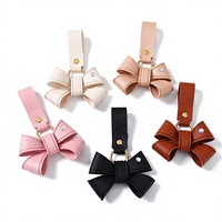 Nouveau porte-clés en cuir fait main avec nœud papillon, breloque de sac, pendentif de sac à dos, accessoire décoratif mignon, porte-clés en cuir papillon libellule