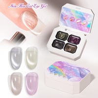 R S Nail Hema-Free Solid Cream Cat Eye Gel Manucure Palette 4 Couleurs Magnétique Soak Off LED Gel Vernis À Ongles Ensemble