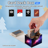 Boîte de rangement en cuir PU pour 100 cartes à double pochette, étui magnétique pour jeux de société TCG
