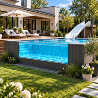 Toboggan aquatique en fibre de verre pas cher avec échelle en acier inoxydable, toboggan aquatique pour enfants, toboggan de jardin, toboggan de parc, toboggan de piscine