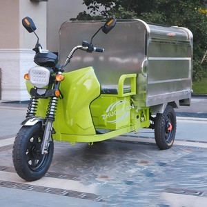 Camion de transfert de déchets électrique à trois roues, 400L, acier inoxydable, 48V, charge utile 100-200kg, autonomie 50-70km, pour gares et aéroports - Product Image 4